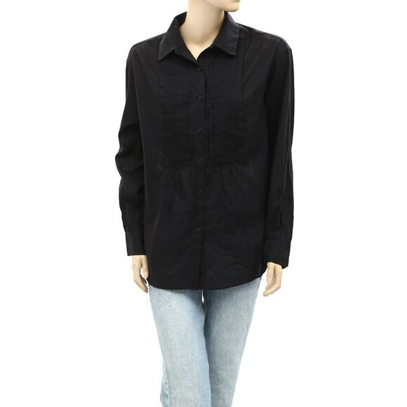 Nili Lotan Daniel Voile Tuxedo Pintucked Buttondown Tunic Shirt Top M NEW 281709 - Picture 5 of 8